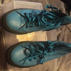 Converse Blue Leather Sneakers